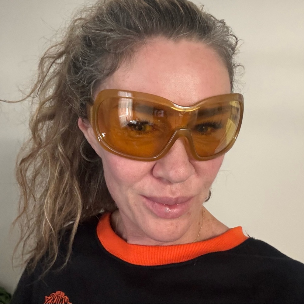 Prada Oversized Amber Shield Sunglasses SPR180 - Picture 11 of 13